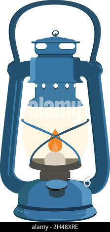 Oil lamp, illustration, vector on a white background. Stock Vector
