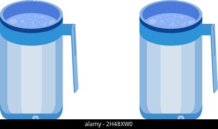 Mug with water, illustration, vector on a white background. Stock Vector