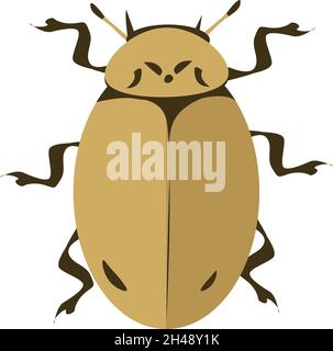 Larch ladybug, illustration, vector on a white background. Stock Vector