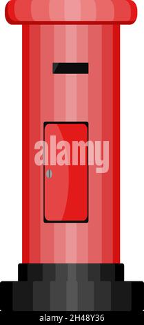 Street post box, illustration, vector on a white background. Stock Vector