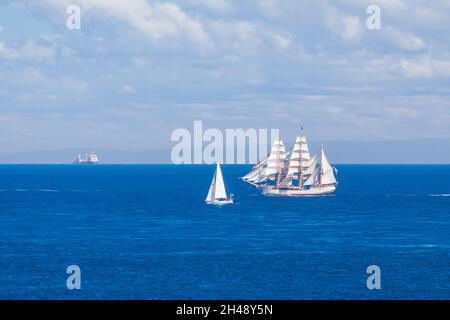 The Tall Ships Leave Melbourne Australia Stock Photo