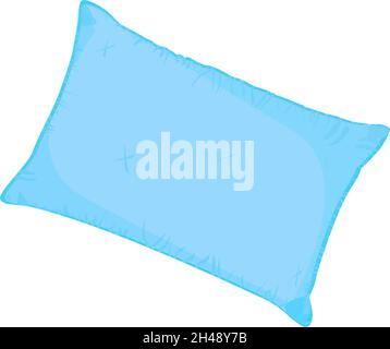 Blue pillow, illustration, vector on a white background. Stock Vector