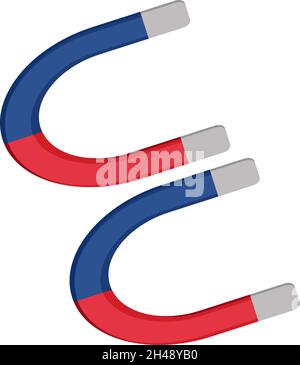 Pair of magnets, illustration, vector on a white background. Stock Vector