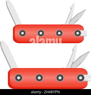 Pocket knife, illustration, vector on a white background. Stock Vector