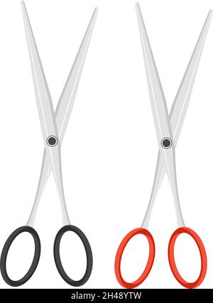 Tiny scissors, illustration, vector on a white background. Stock Vector