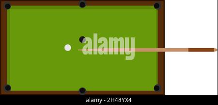 Pool table, illustration, vector on a white background. Stock Vector