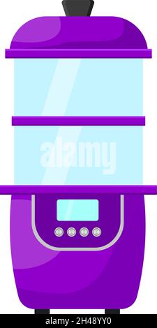 Purple steamer, illustration, vector on a white background. Stock Vector