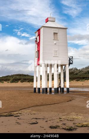 Wooden Lighthouse at Burnham-on-Sea, Somerset, UK Stock Photo