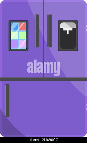 Purple fridge, illustration, vector on a white background. Stock Vector