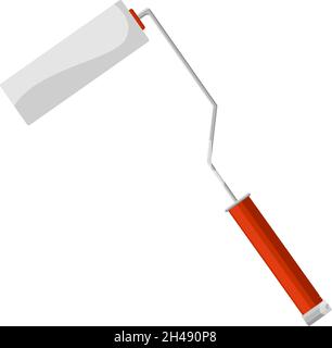 Paint roller brush, illustration, vector on a white background. Stock Vector