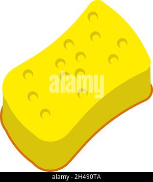 Yellow sponge, illustration, vector on a white background. Stock Vector