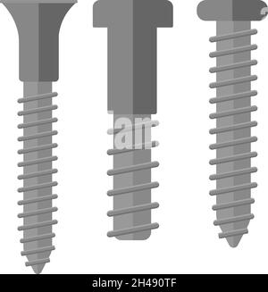 Screws isolated on white background illustration Stock Vector Image ...