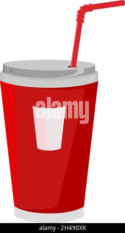 Cup with soda, illustration, vector on a white background. Stock Vector
