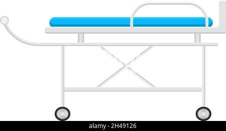 Stretcher bed, illustration, vector on a white background. Stock Vector