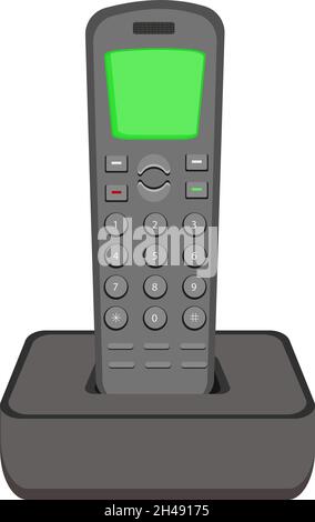 Telephone on base, illustration, vector on a white background. Stock Vector