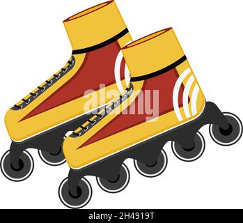 Roller skates, illustration, vector on a white background. Stock Vector