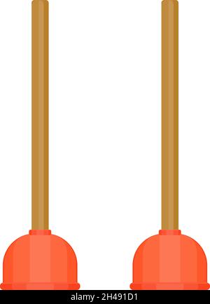 Red plunger, illustration, vector on a white background. Stock Vector