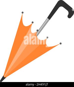 Closed umbrella, illustration, vector on a white background. Stock Vector