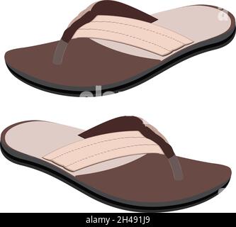 Man slippers, illustration, vector on a white background. Stock Vector