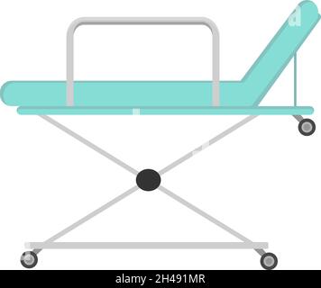 Hospital stretcher, illustration, vector on a white background. Stock Vector