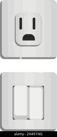 Electrical switch, illustration, vector on a white background. Stock Vector