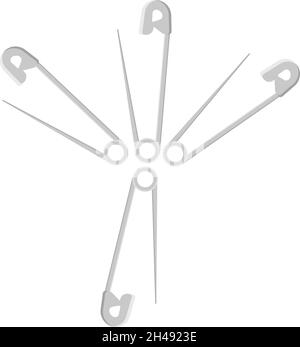 Safety pin, illustration, vector on a white background. Stock Vector