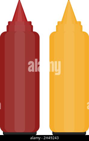 Sauce bottles, illustration, vector on a white background. Stock Vector