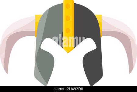 Old viking helmet, illustration, vector on a white background. Stock Vector