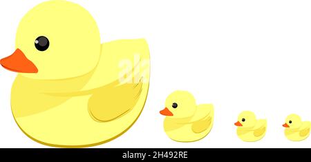 Yellow duck, illustration, vector on a white background. Stock Vector