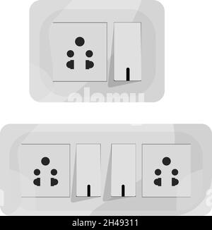 Electric sockets, illustration, vector on a white background. Stock Vector