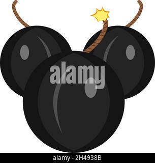 Black bombs, illustration, vector on a white background. Stock Vector