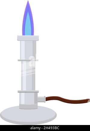 Bunsen burner, illustration, vector on a white background. Stock Vector