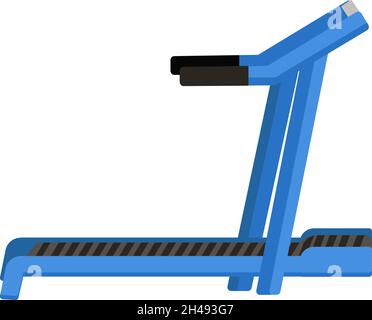 Blue treadmill, illustration, vector on a white background. Stock Vector