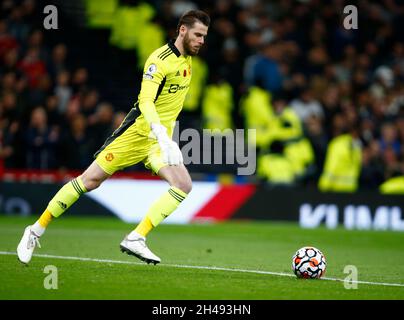 London, England - OCTOBER 30:Manchester United's David De Gea during  Premier League between Tottenham Hotspur and Manchester United  at Tottenham Hot Stock Photo