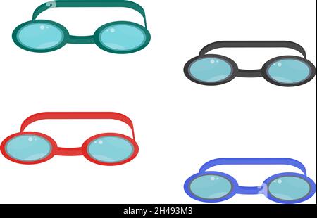 Swimming goggles, illustration, vector on a white background. Stock Vector