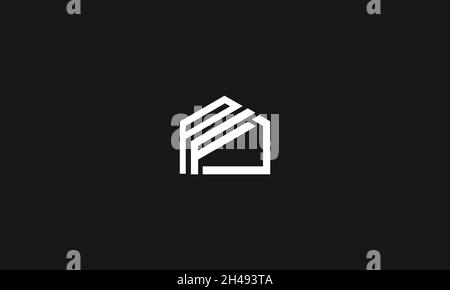 LETTERS PF LOGO DESIGN WITH NEGATIVE SPACE EFFECT FOR ILLUSTRATION USE Stock Vector