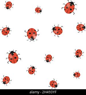 Lady bug, illustration, vector on a white background. Stock Vector