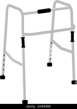 Walker helper, illustration, vector on a white background. Stock Vector