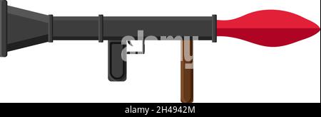 Rocket launcher, illustration, vector on a white background. Stock Vector