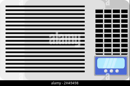 Window AC, illustration, vector on a white background. Stock Vector