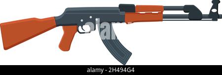 Old Ak47, illustration, vector on a white background. Stock Vector