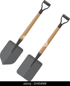 Shovel tool, illustration, vector on a white background. Stock Vector