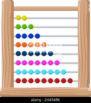 Colorful abacus, illustration, vector on a white background. Stock Vector