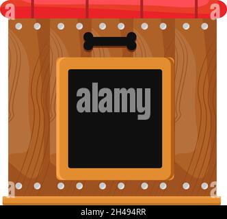 Wooden dog house, illustration, vector on a white background. Stock Vector