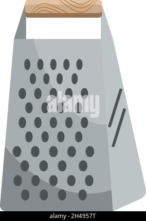 Silver grater, illustration, vector on a white background. Stock Vector