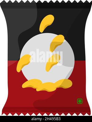 Snack packet, illustration, vector on a white background. Stock Vector