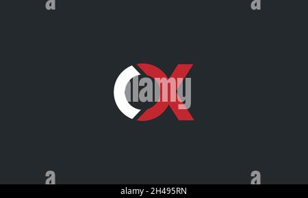 LETTERS OX LOGO DESIGN WITH NEGATIVE SPACE EFFECT FOR ILLUSTRATION USE Stock Vector
