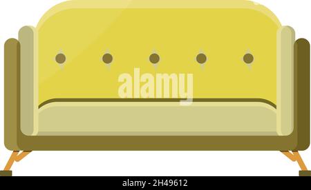 Yellow sofa, illustration, vector on a white background. Stock Vector