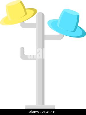 Hat stand, illustration, vector on a white background. Stock Vector