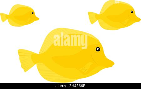 Yellow fish, illustration, vector on a white background. Stock Vector